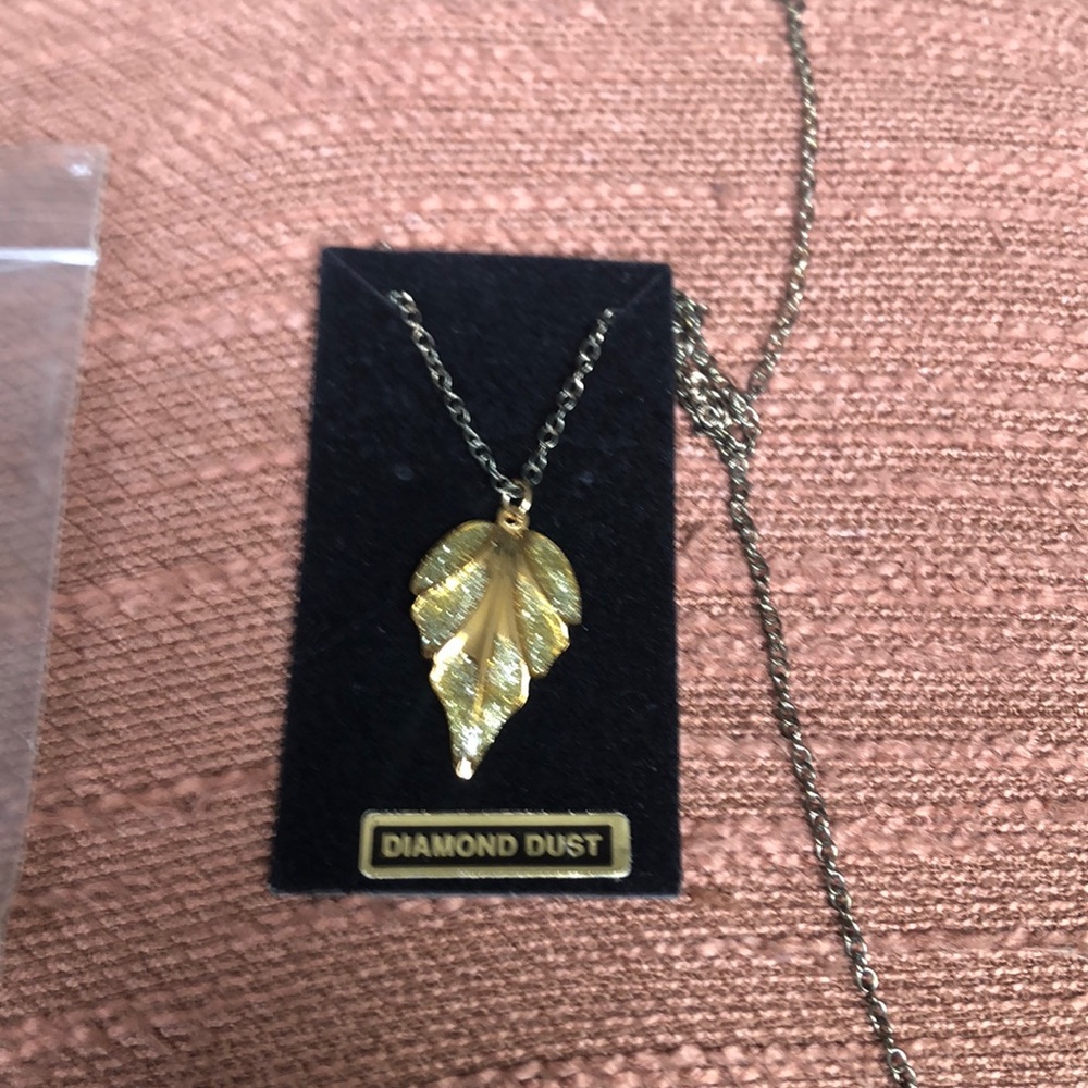 Diamond dust yellow and gold tone 17 inch necklace